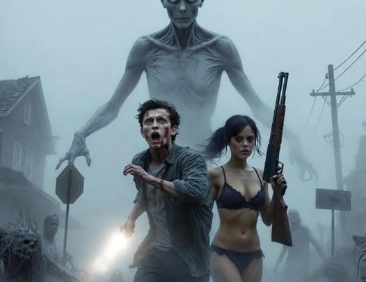 O nevoeiro fecha-se como um ser vivo enquanto uma sirene moribunda treme através de ruas abandonadas